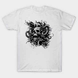 gothic kraken skull T-Shirt